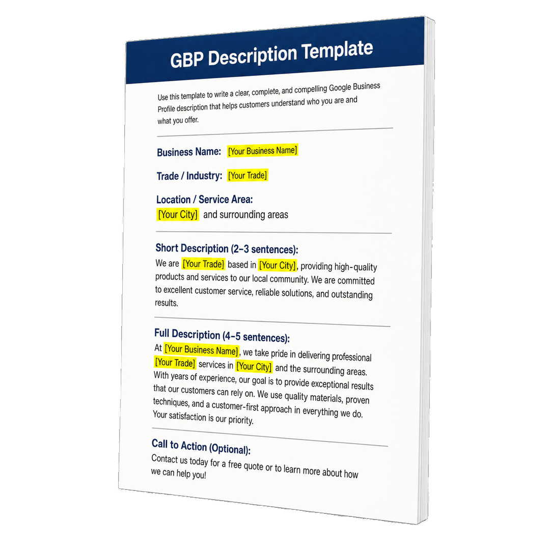 The GBP Description Template